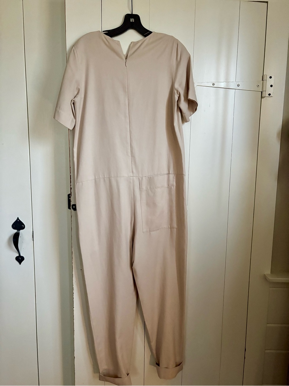 COS Beige Short-Sleeve Jumpsuit